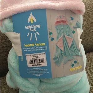 Lighting Bug Solid Microlight  Mermaid Hooded Throw/Wrap  Sea-Foam  50X2…